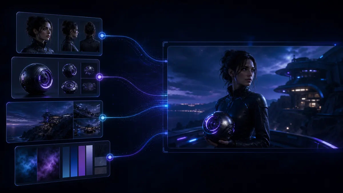 Reference to Video example showing multiple visual references guiding one video.