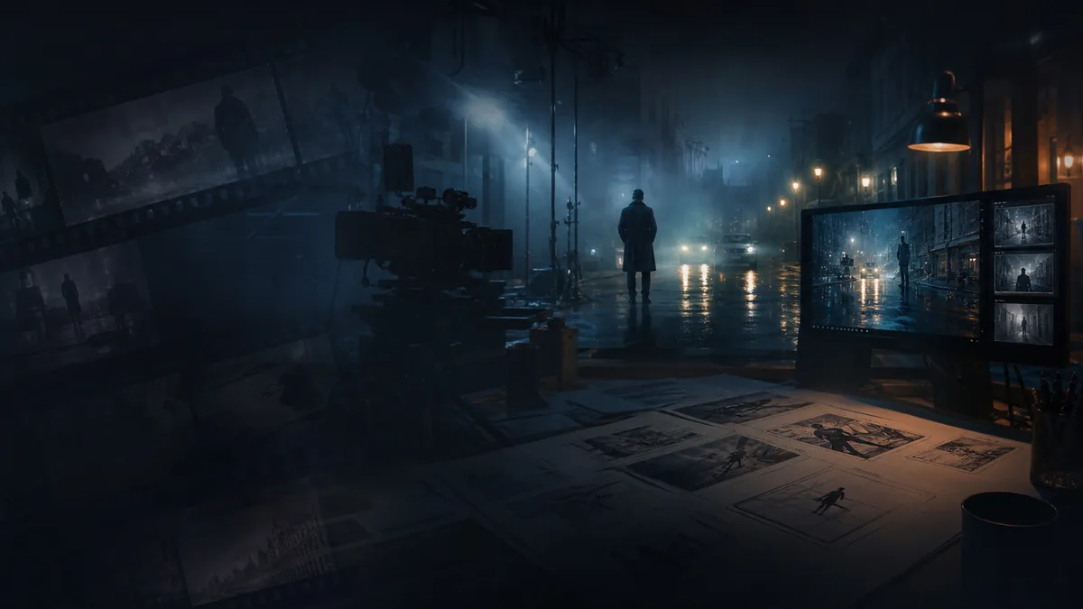 Image to video cinematic scene test example for storyboard and preview clips.