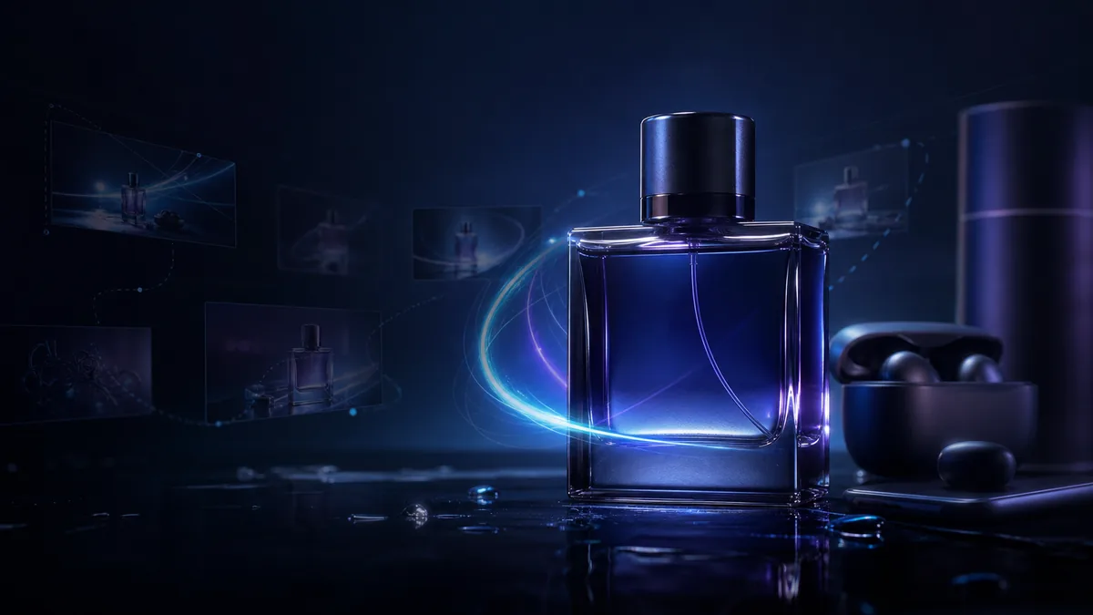 Image to video product showcase example with an AI-generated ad creative scene.